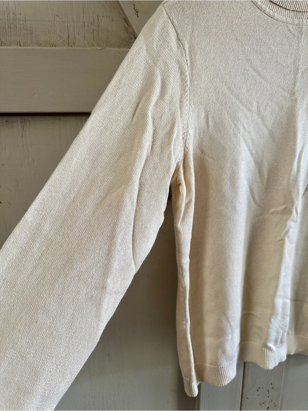 NWT Lauren Ralph Lauren Silk Cashmere Turtleneck Sweater Cream Size Large - Picture 6 of 11
